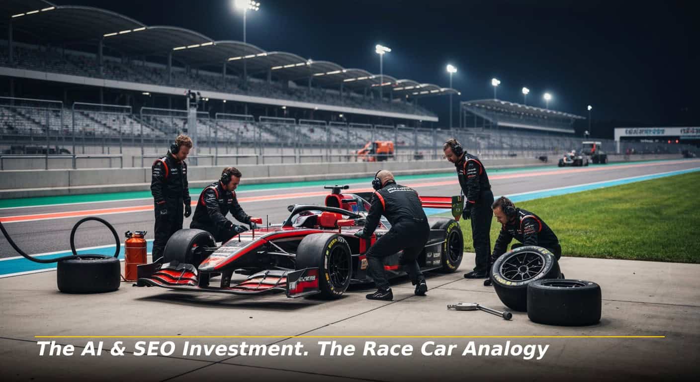 The AI & SEO Investment. The Race Car Analogy